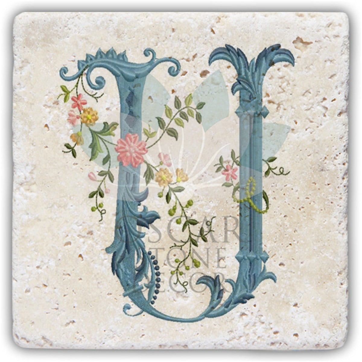 OSCAR STONE DECOR U HARFİ TEKLİ DOĞALTAŞ BARDAK ALTLIĞI / BA-U4 (COASTER)