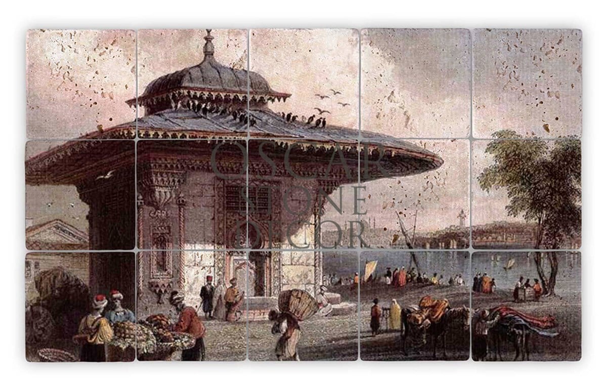 OSCAR STONE DECOR ÜSKÜDAR ÇEŞMESİ DOĞALTAŞ TABLO / TT085 (STONE TABLE)