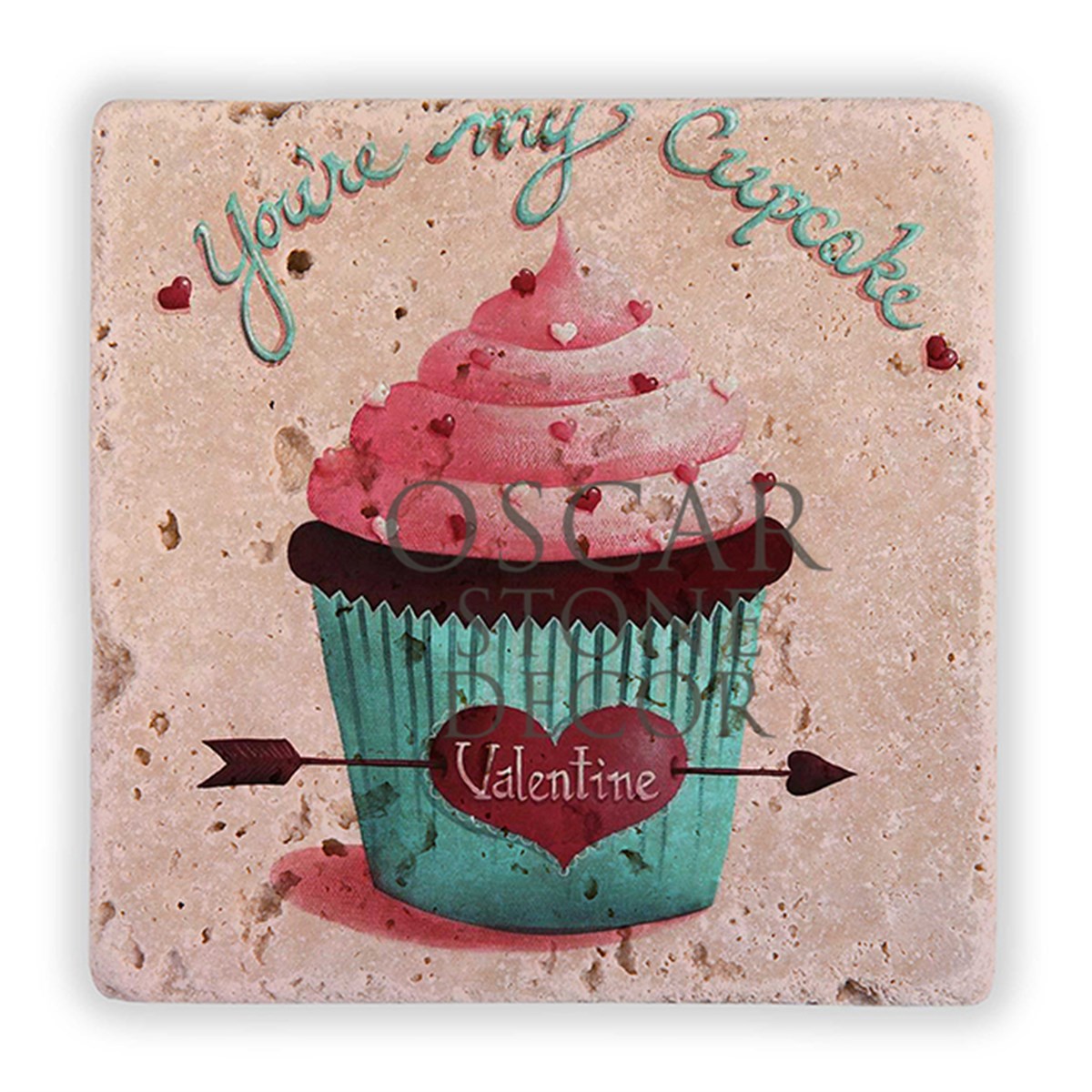OSCAR STONE DECOR VALENTINE CUPCAKES DOĞALTAŞ DUVAR DEKORU / DD258 (WALL DECOR)
