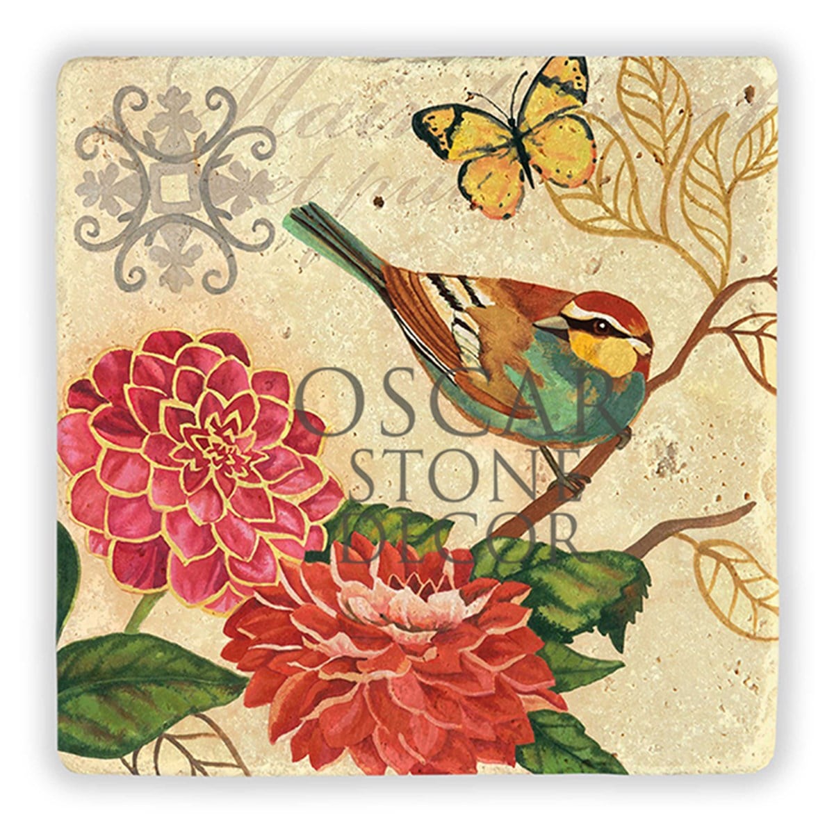 OSCAR STONE DECOR VINTAGE BIRD DOĞALTAŞ DUVAR DEKORU / DD149 (WALL DECOR)