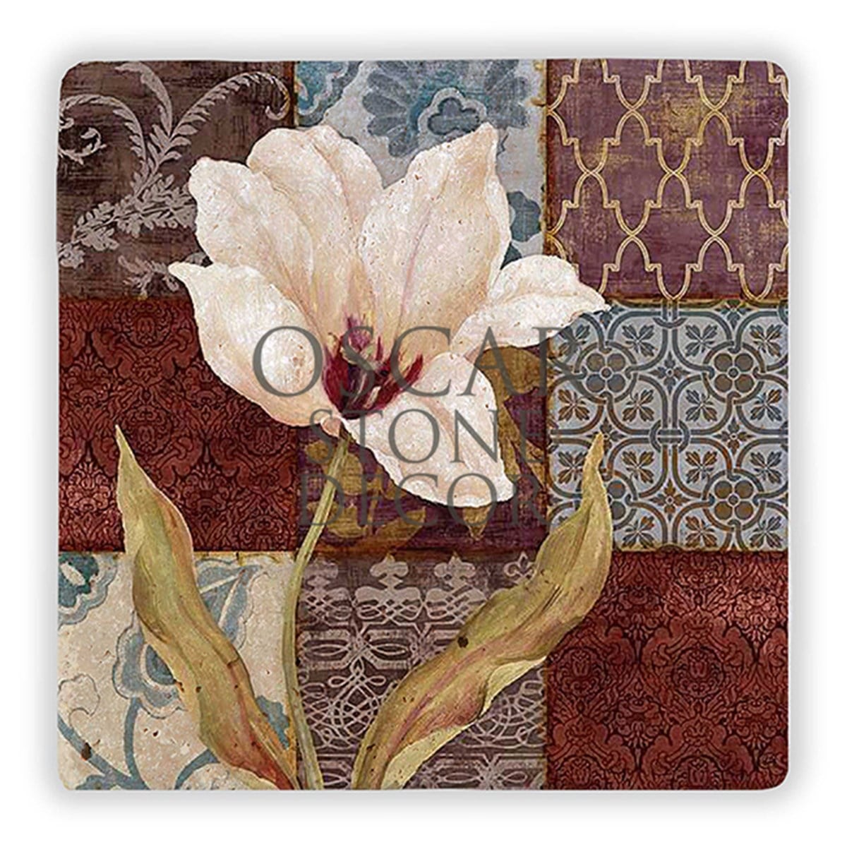 OSCAR STONE DECOR WHITE FLOWERS DOĞALTAŞ DUVAR DEKORU / DD215 (WALL DECOR)