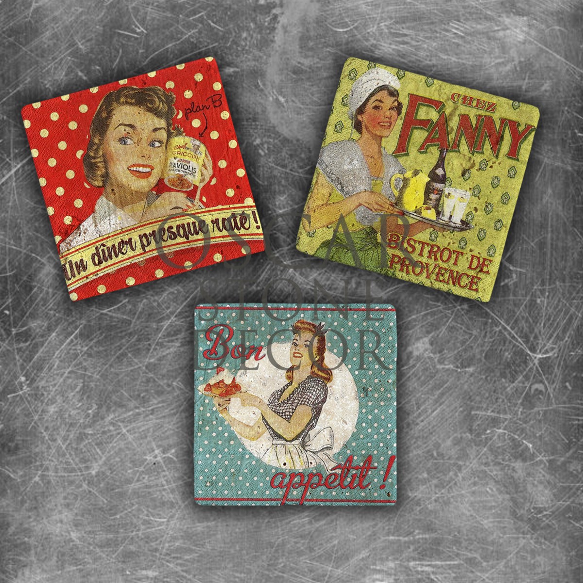 OSCAR STONE DECOR WOMAN SMILES DOĞALTAŞ MAGNET SETİ / MG-150