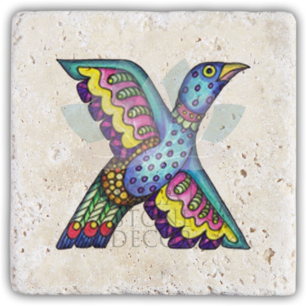 OSCAR STONE DECOR X HARFİ TEKLİ DOĞALTAŞ BARDAK ALTLIĞI / BA-X5 (COASTER)