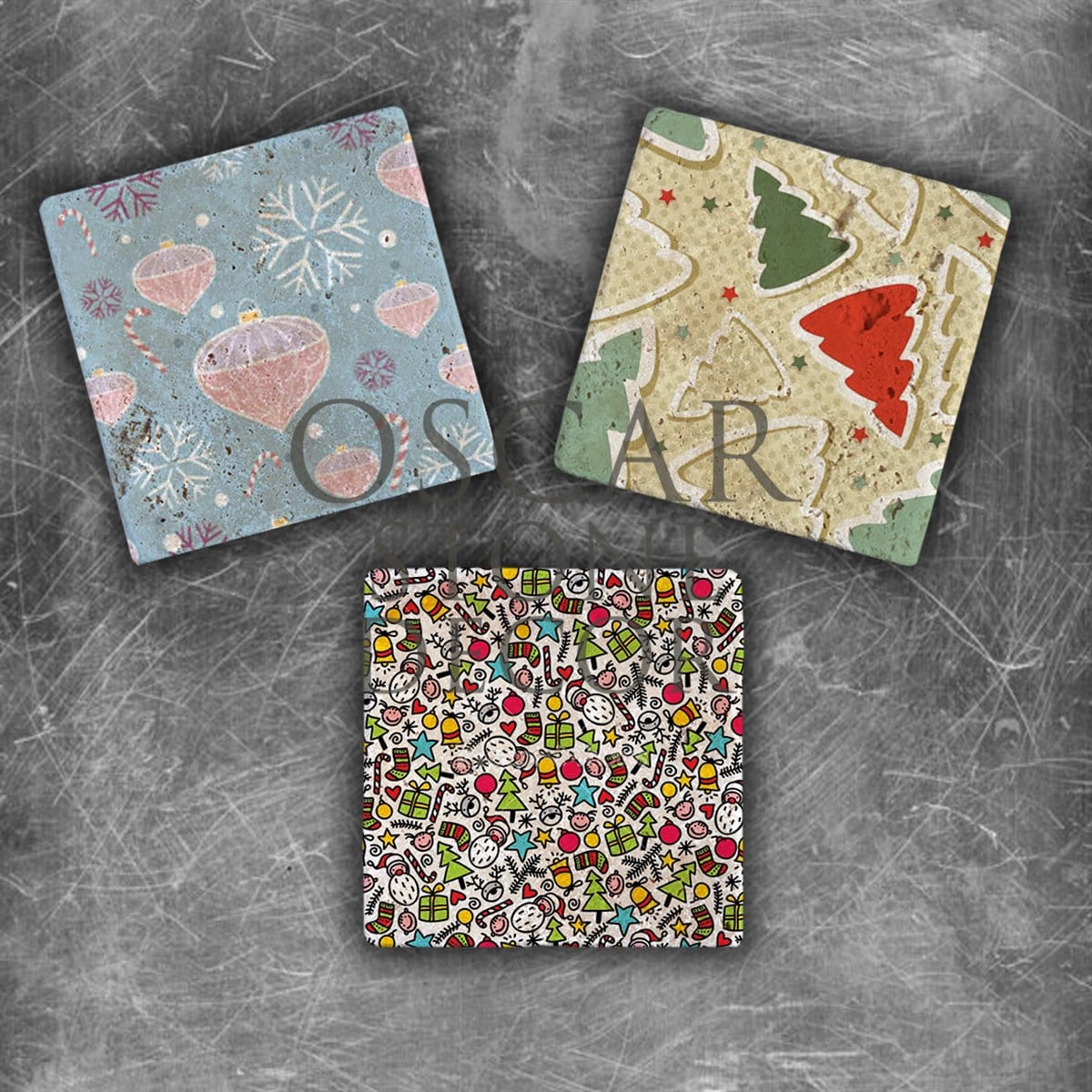 OSCAR STONE DECOR YILBAŞI DOĞALTAŞ MAGNET SETİ / YMG-008