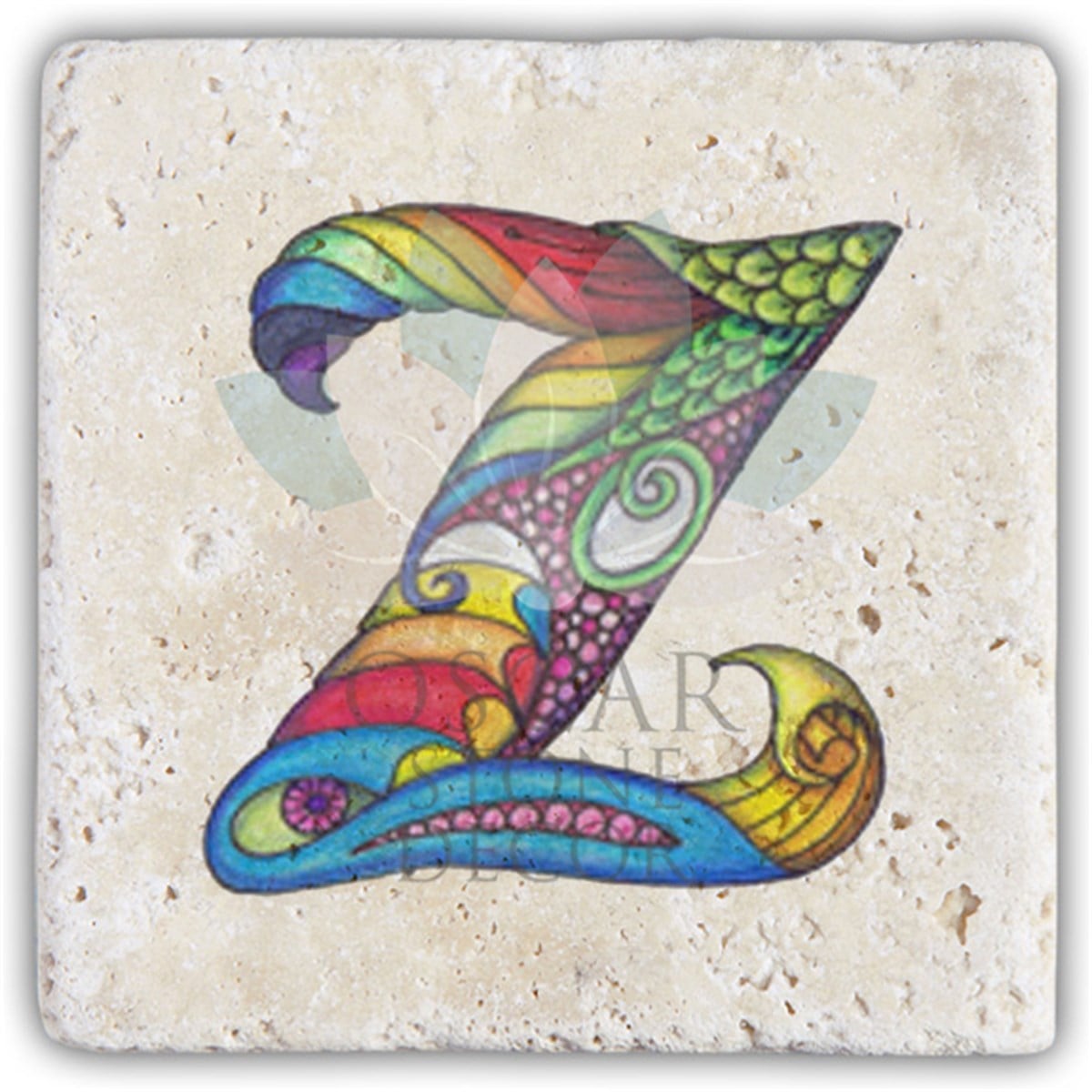 OSCAR STONE DECOR Z HARFİ TEKLİ DOĞALTAŞ BARDAK ALTLIĞI / BA-Z5 (COASTER)