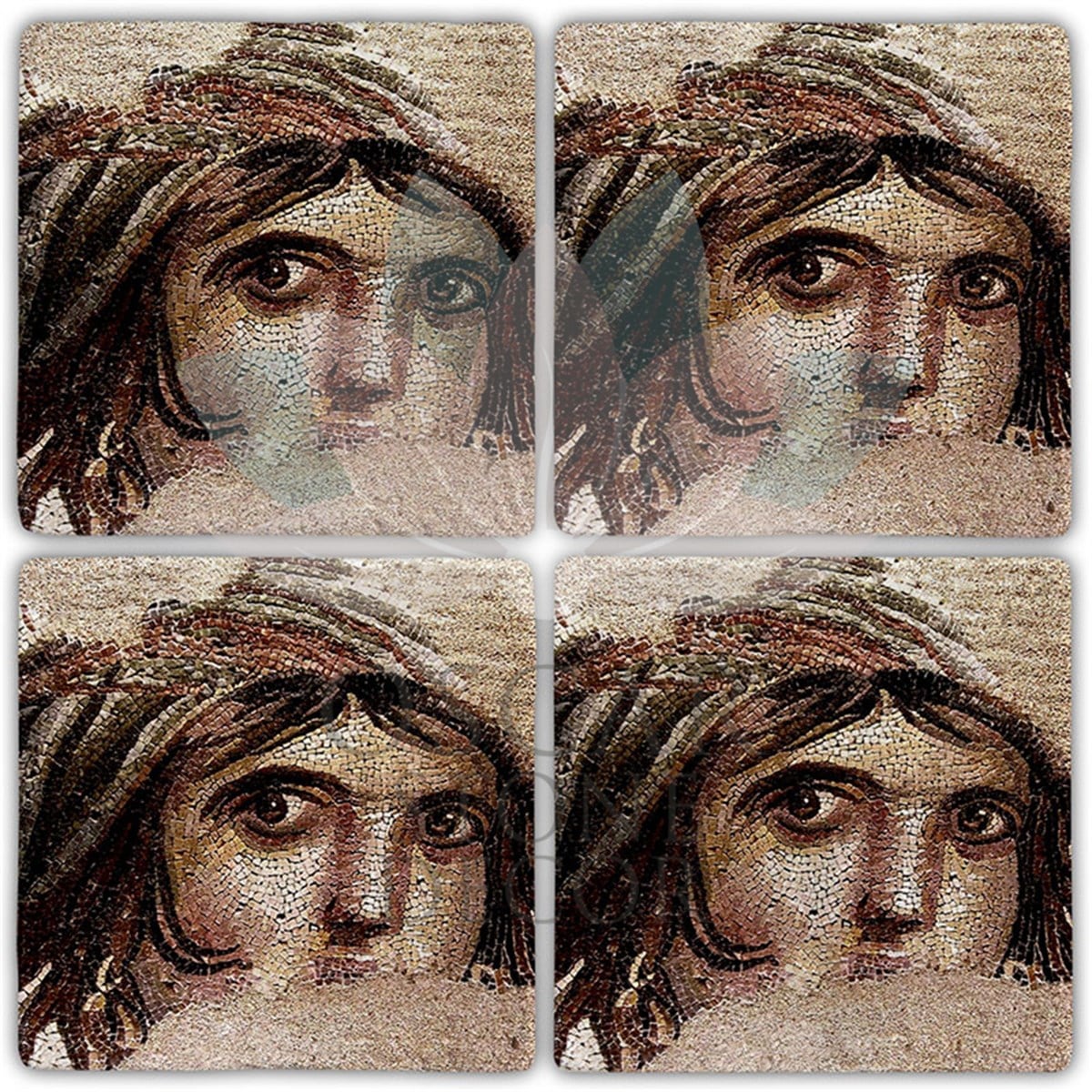 OSCAR STONE DECOR ZEUGMA 4'lü DOĞALTAŞ BARDAK ALTLIĞI / BA418 (COASTER)