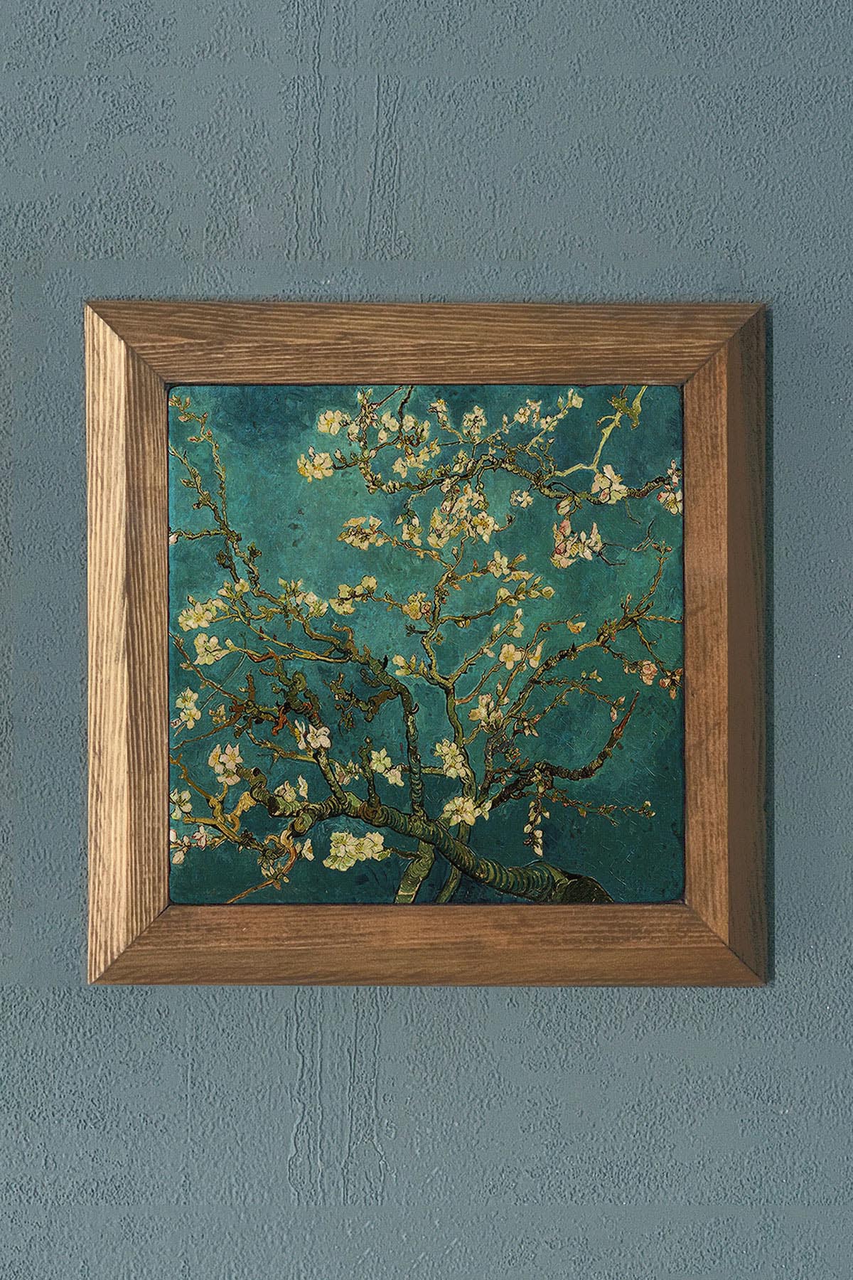 Vincent Van Gogh’un “Almond Blossoms” eserii-Taş Tablo- Oscar Stone Decor 28x28 cm