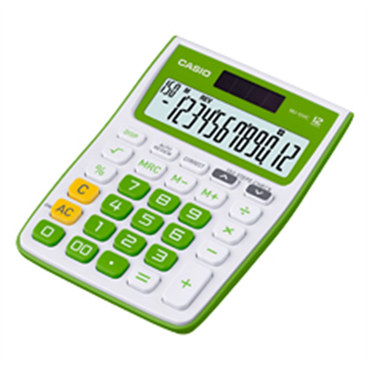 CASIO MJ-12VC-GN 12 HANE RENKLİ MASAÜSTÜ RENKLİ HESAP MAKİNESİ