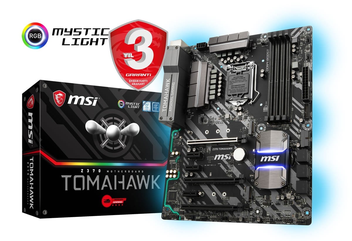 MSI Z370 TOMAHAWK DDR4 4000(OC) SATA 6GB/S M2 USB3.1 RGB ATX