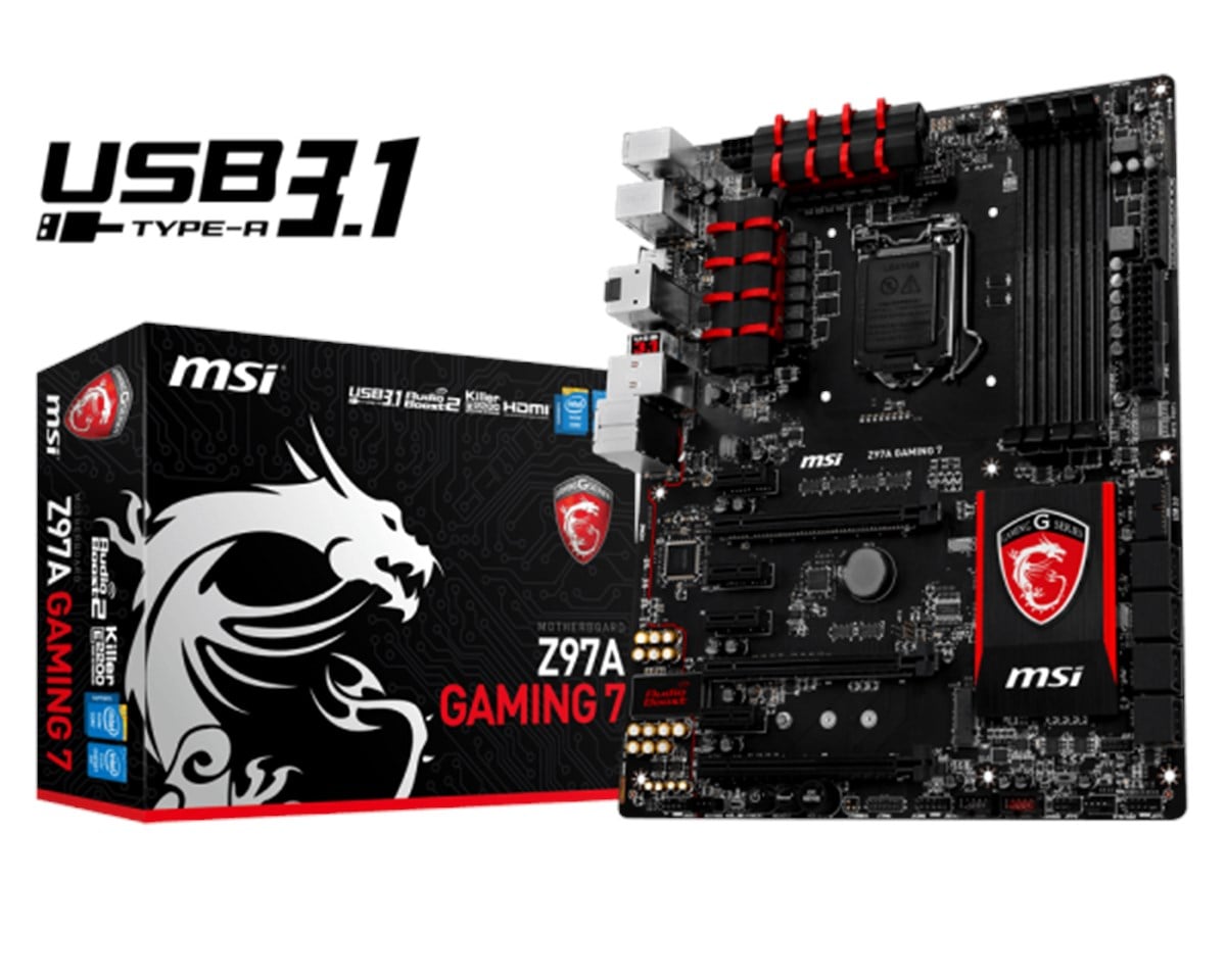 MSI Z97A GAMING 7 DDR3 VGA DVI HDMI DP GLAN(KİLLER) SATA3 USB3.1
