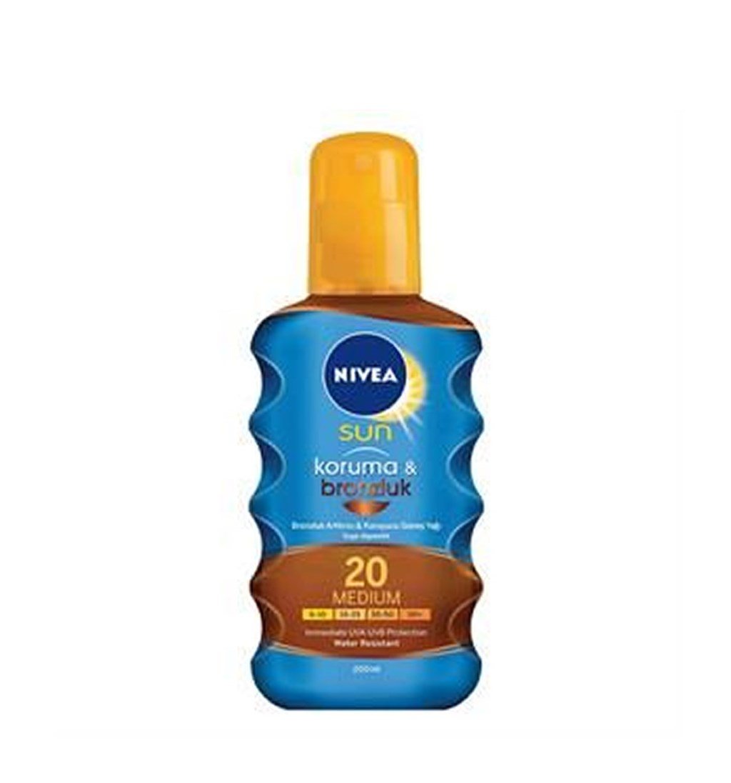 NİVEA SUN PROTECT & BRONZ OİL SPRAY MEDİUM BRONZLUK ARTTIRICI VE KORUYUCU GÜNEŞ YAĞI SPF20