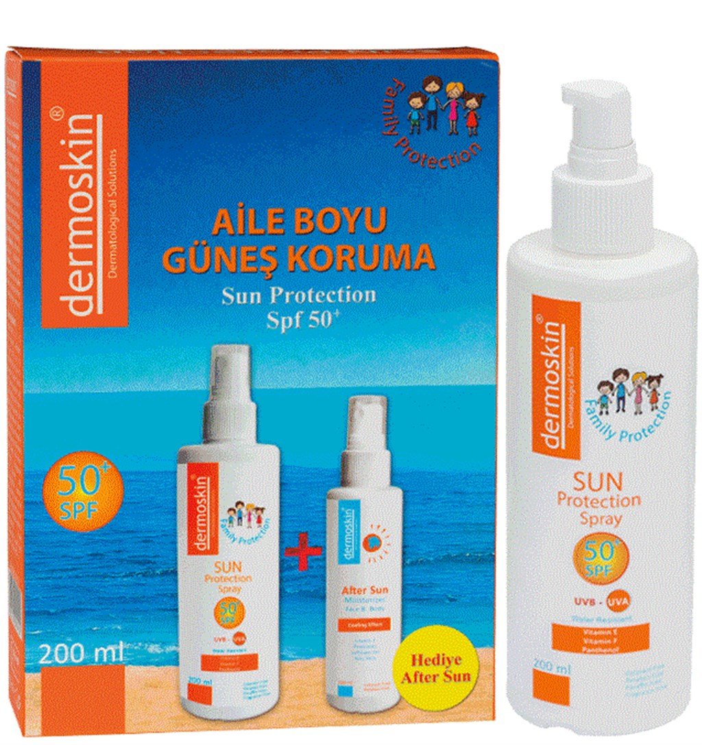 DERMOSKİN AİLE BOYU SUN SPF 50 200ML AFTER SUN HEDİYELİ PAKET 