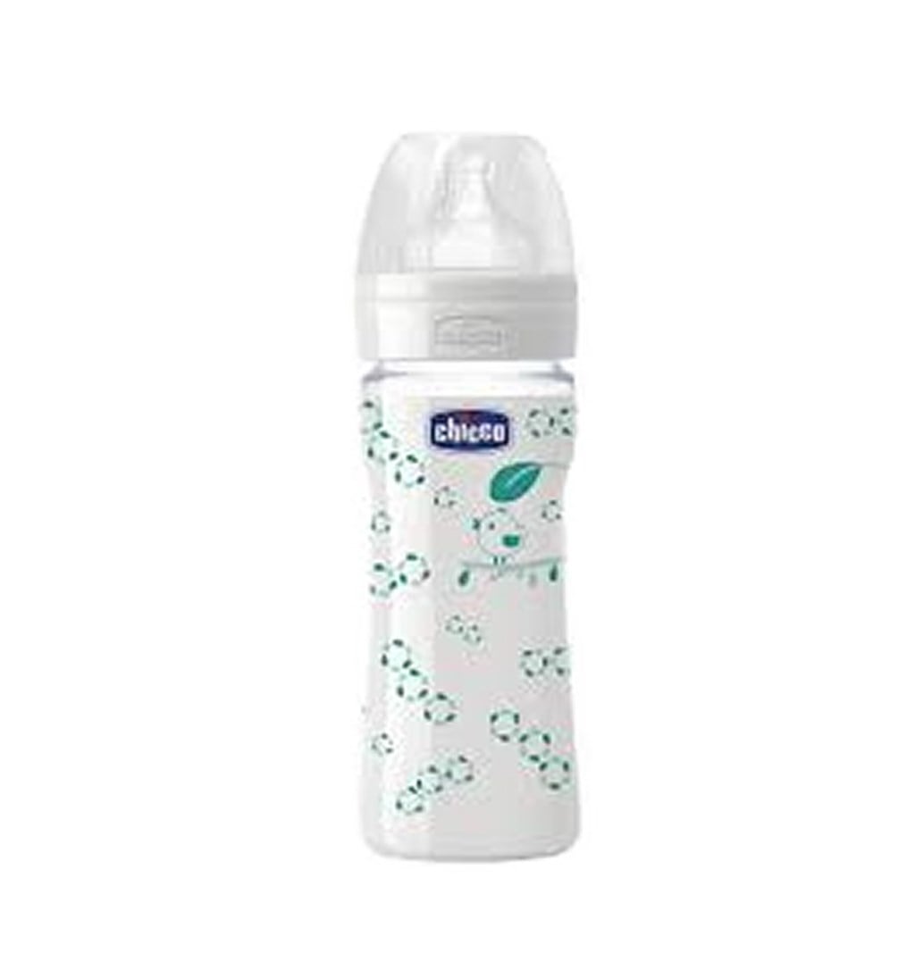 CHİCCO CAM BİBERON 240 ML - SİLİKON EMZİK (YEŞİL)
