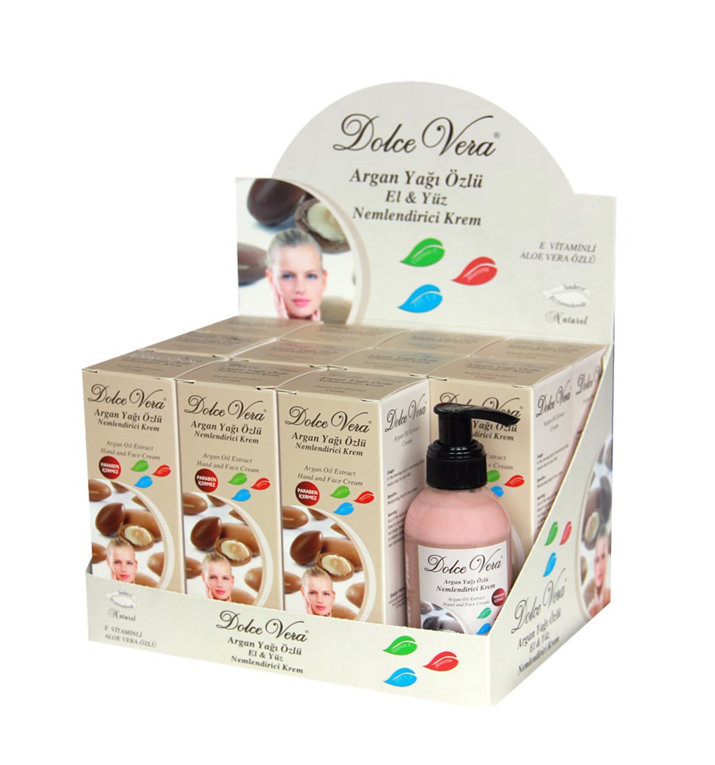 DOLCE VERA ARGAN YAĞI ÖZLÜ EL VE YÜZ NEMLENDİRİCİ KREM 150ML - 12 ADET