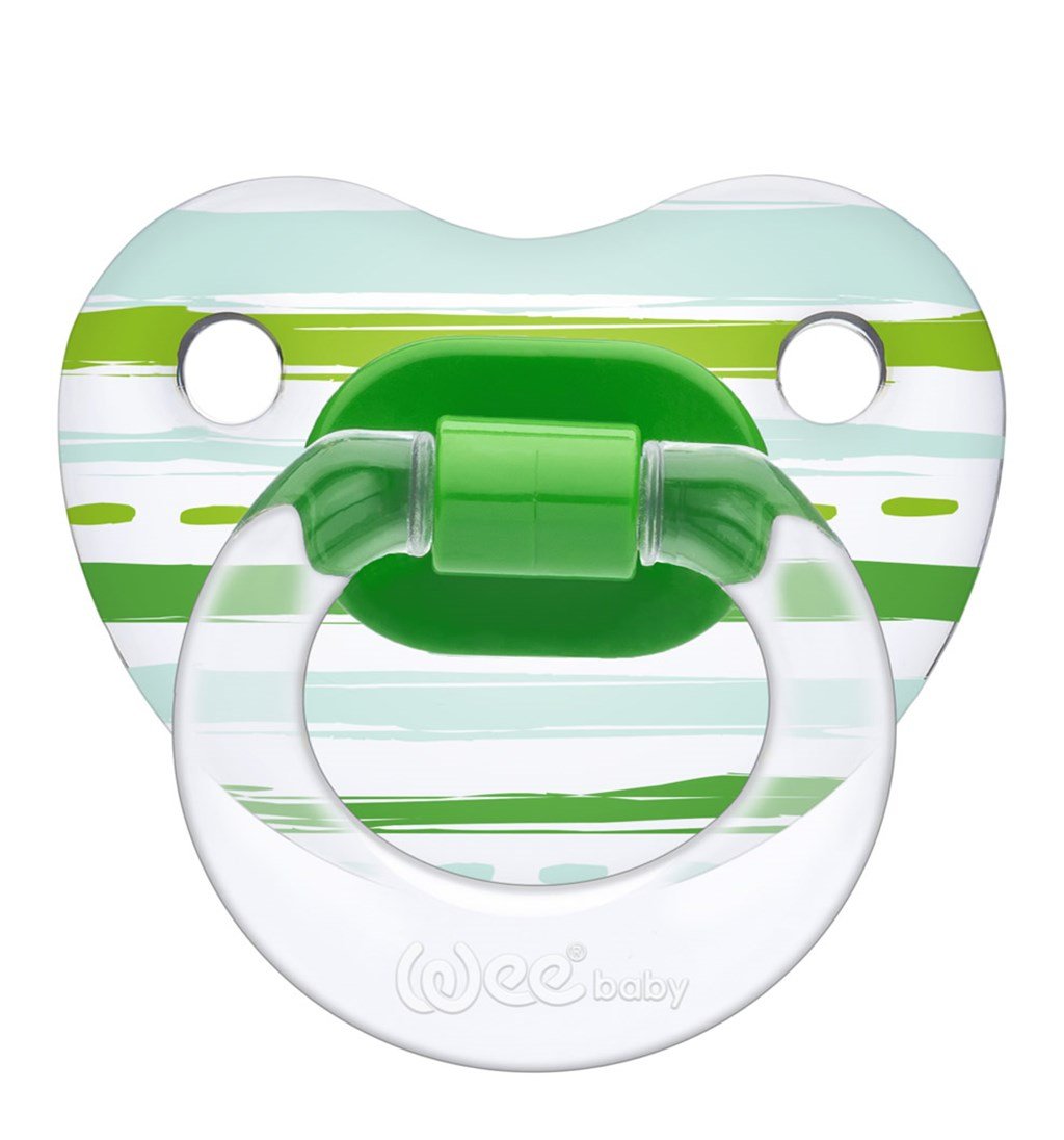 WEE BABY ŞEFFAF DESENLİ GÖVDELİ DAMAKLI EMZİK 0-6AY NO.1 - YEŞİL