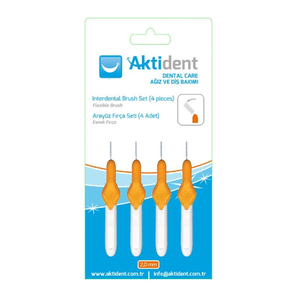 Aktident 0,45 mm Arayüz Fırça Seti Turuncu (4 Adet)