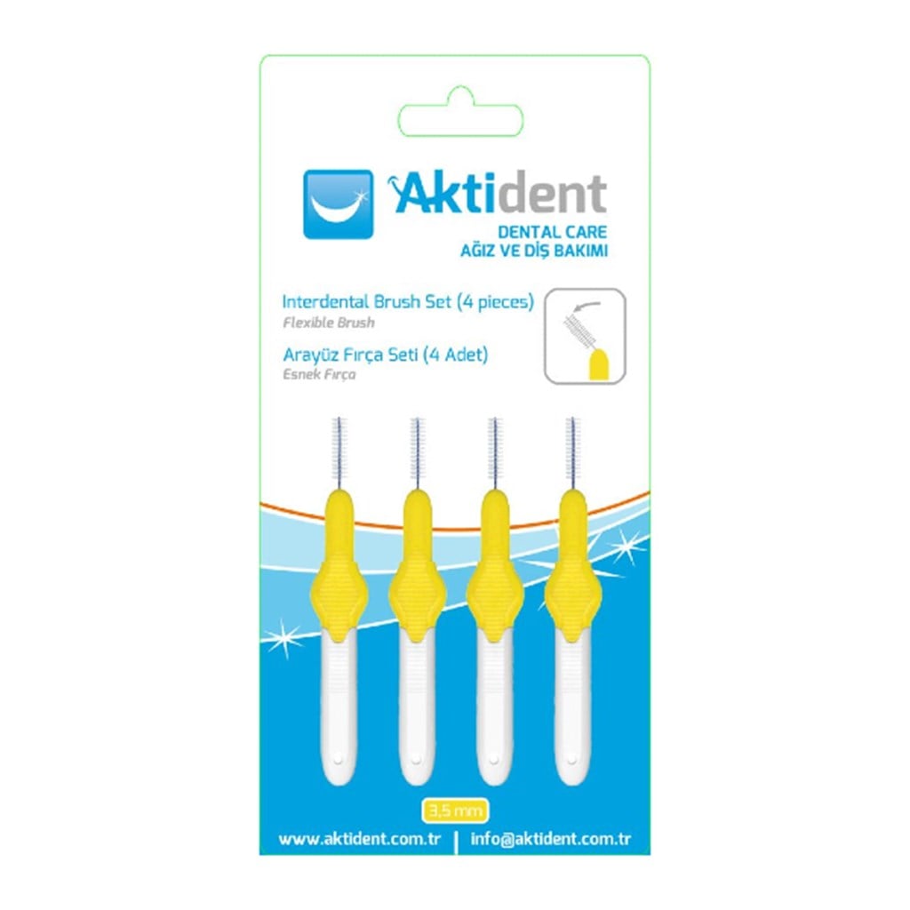 Aktident 0,7 mm Arayüz Fırça Seti Sarı (4 Adet)