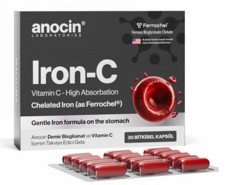 Anocin Iron-C Demir + Vitamin C 30 Kapsül