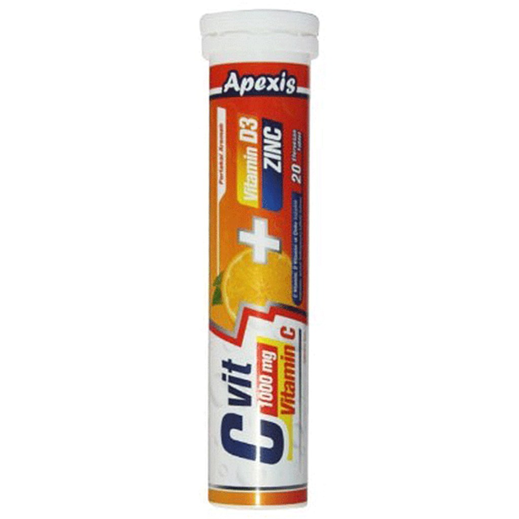 Apexis Vit C 1000mg + Vit D3 + Zinc 20 Efervesan Tablet