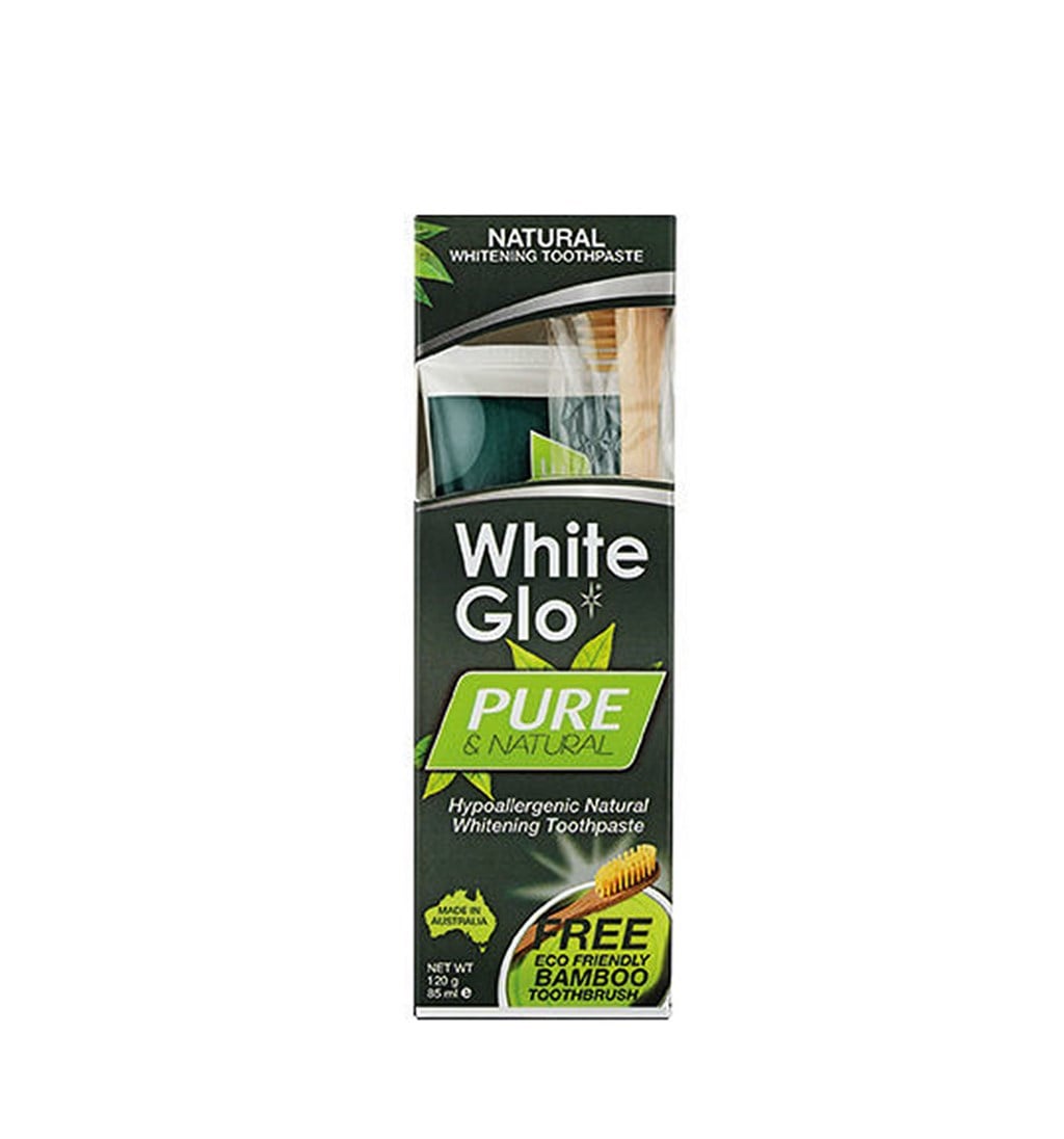 WHİTE GLO PURE SAF & DOĞAL DİŞ MACUNU 85ML + BAMBU DİŞ FIRÇASI HEDİYE