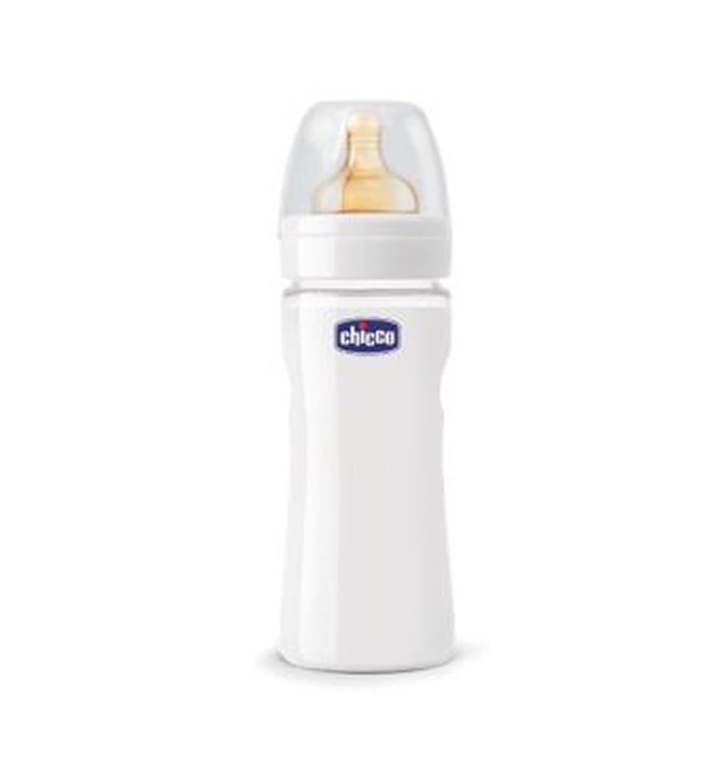 CHİCCO CAM BİBERON 240 ML - KAUÇUK EMZİK (YEŞİL)