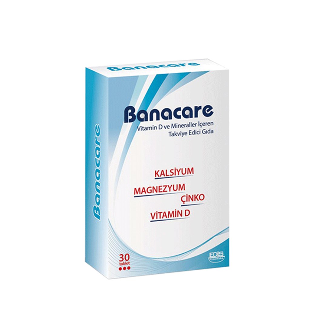 Banacare Vitamin D ve Mineral İçeren Takviye Edici Gıda 30 Tablet