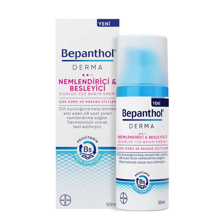 Bepanthol Derma Nemlendirici Besleyici Günlük Yüz Bakım Kremi Çok Kuru ve Hassas Ciltler 50 ml