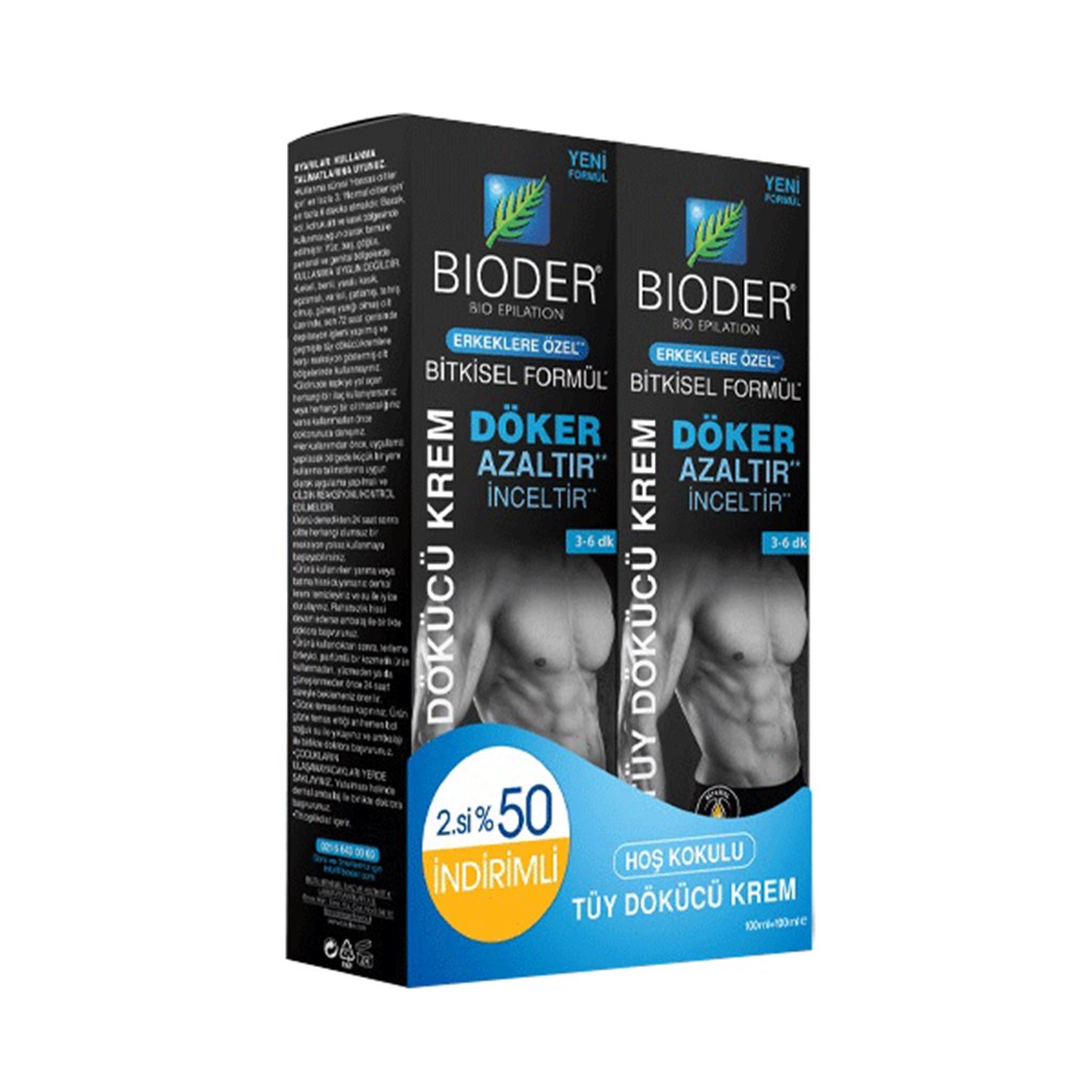 Bioder Tüy Dökücü Krem Erkek 100 ml 2'li