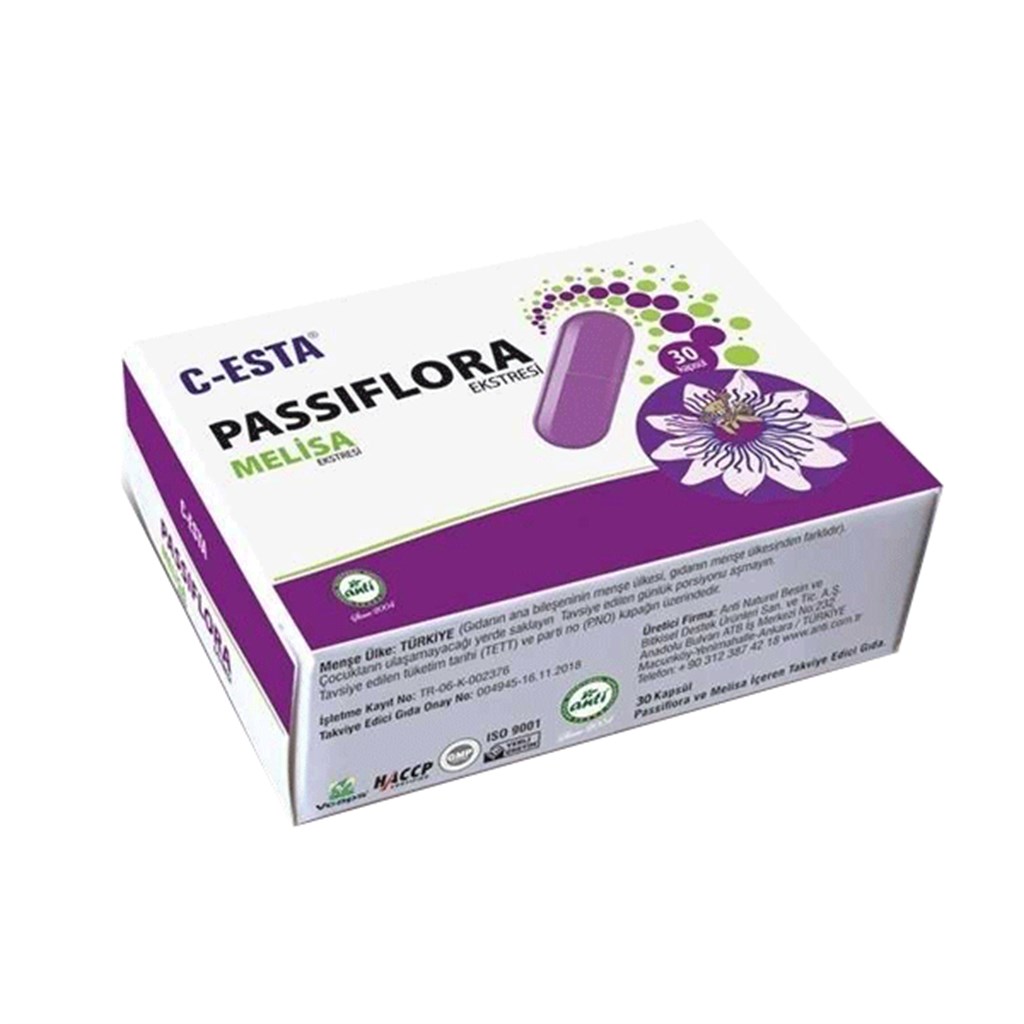 C-Esta Passiflora ve Melisa 30 Kapsül