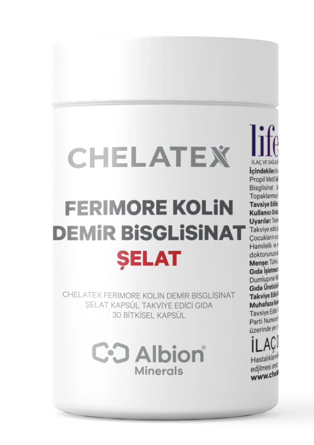 Chelatex FERİMORE Kolin Demir Bisglisinat Şelat 30 Kapsül