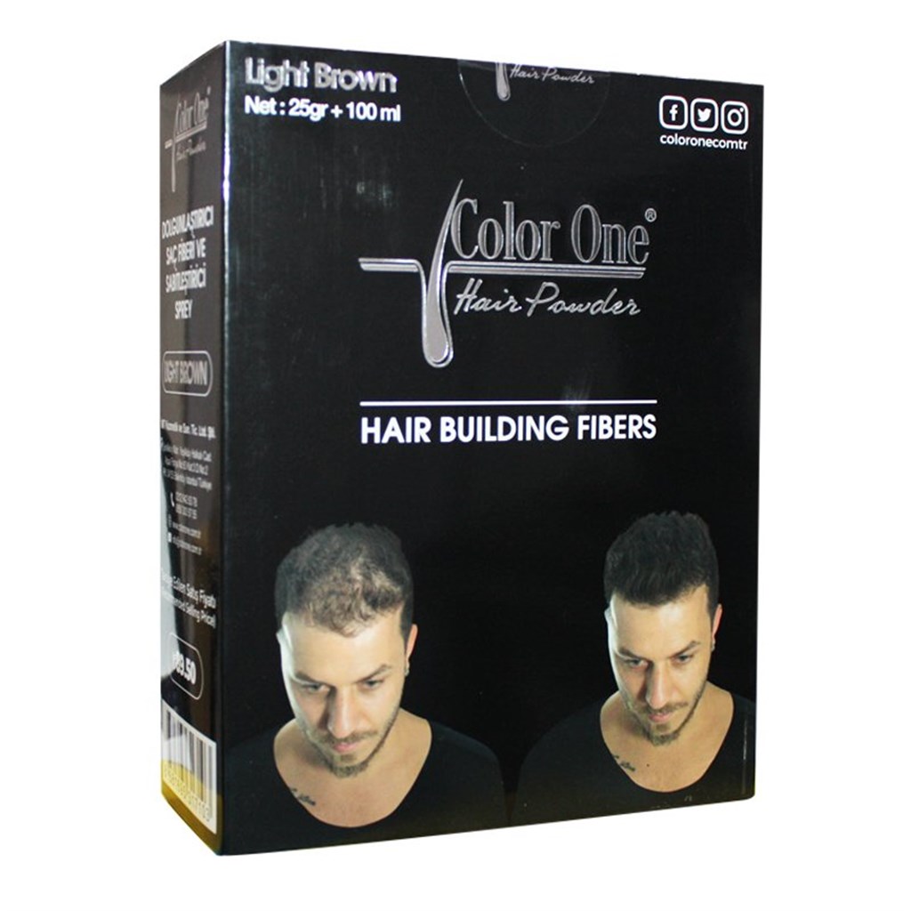 Color One Dolgunlaştırıcı Saç Fiberi Açık Kahve 25gr + 100ml