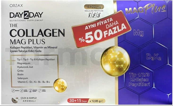 Day2Day The Collagen Mag Plus Çilek Karpuz Aromalı 30 Saşe %50 Daha Fazla