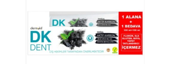 DK Dent Aktif Karbon Diş Macunu 100 ml 1 Alana 1 Bedava