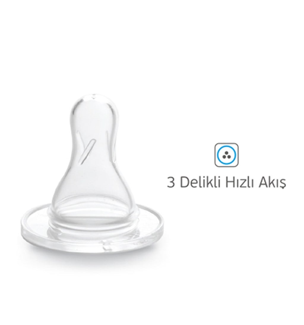 BEBEDOR SİLİKON BİBERON EMZİĞİ 3 DELİKLİ NO.7