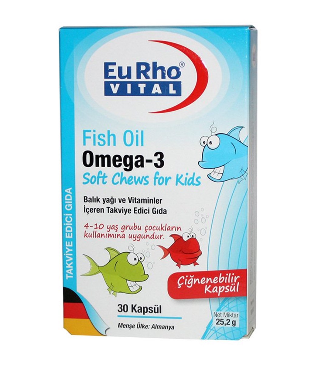 EURHO VİTAL FİSH OİL OMEGA-3 SOFT CHEWS FOR KİDS 30 KAPSÜL