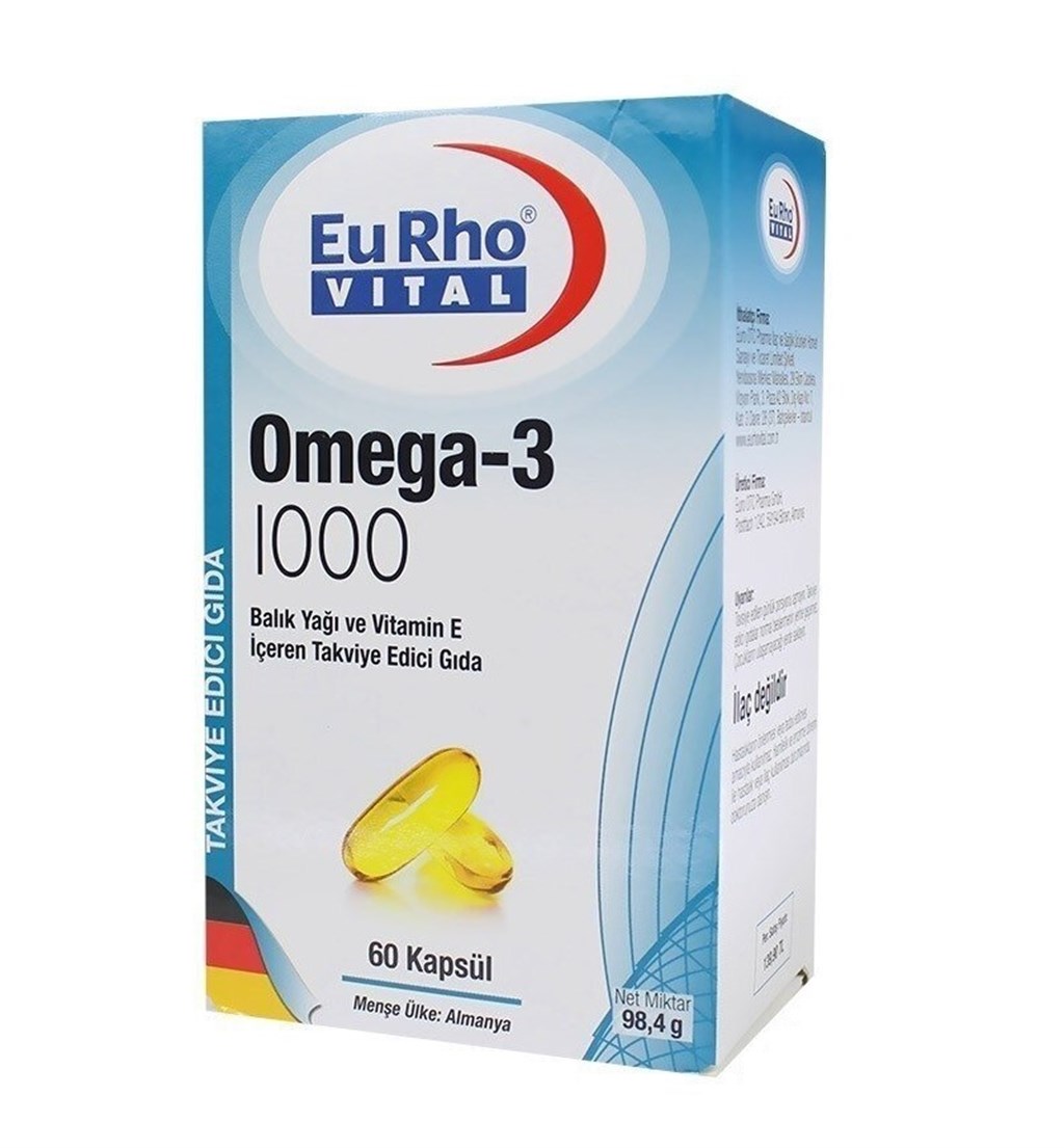 Eurho Vital Omega-3 1000 Mg Balık Yağı 60 Kapsül
