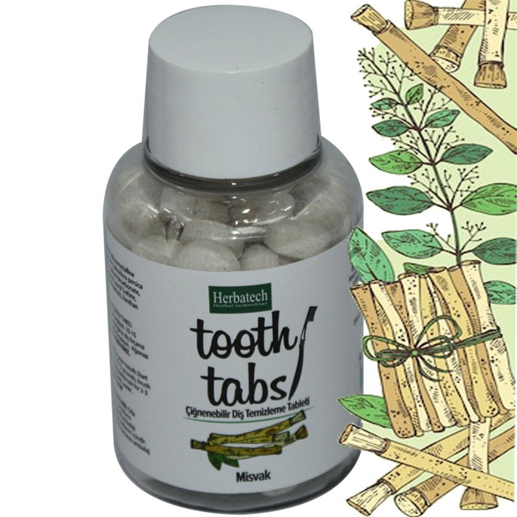 Herbatech Çiğnenebilir Diş Temizleme Tableti-Misvak 90 Adet