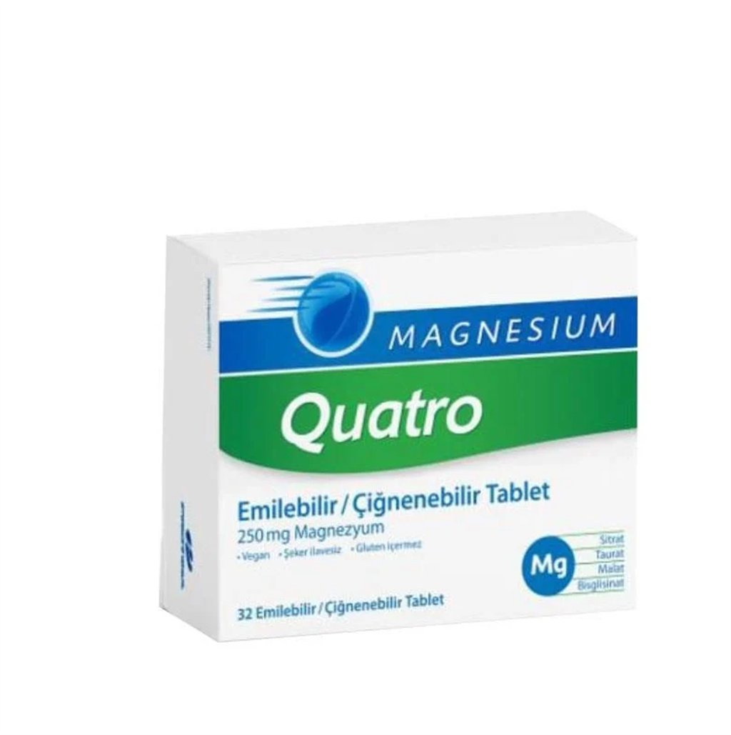 Magnesium Quatro 32 Çiğneme Tableti