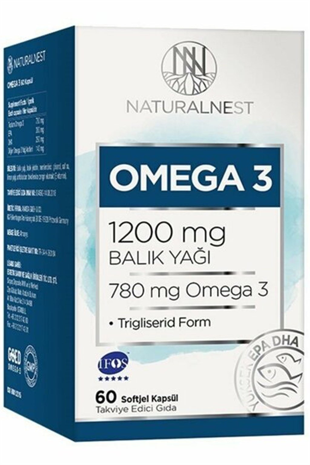 NaturalNest Omega 3 1200 mg 60 Kapsül Balık Yağı