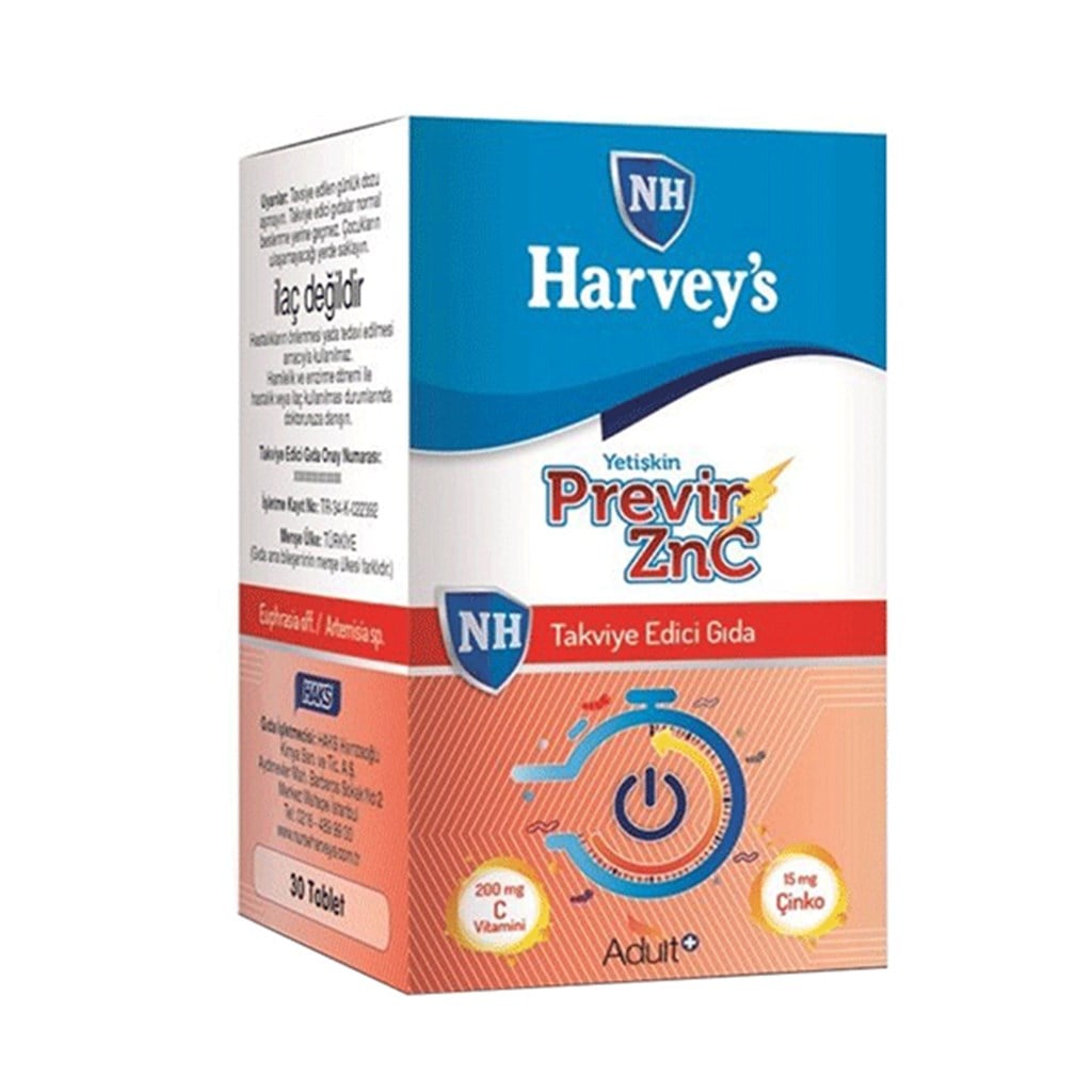 Nurse Harveys Previn ZnC Takviye Edici Gıda 30 Tablet