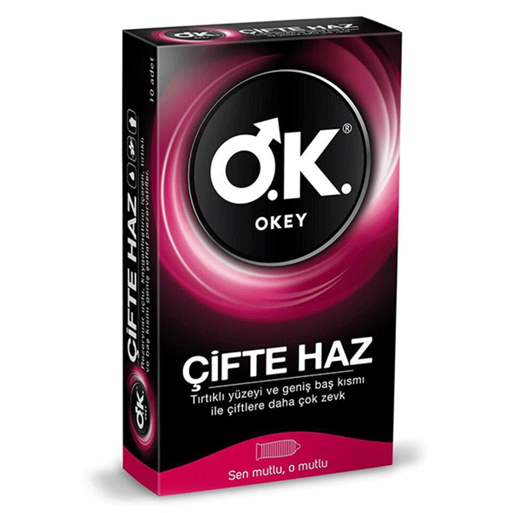 Okey Çifte Haz Prezervatif 10 Lu Paket