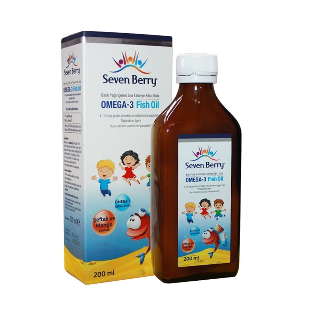 Seven Berry Omega-3 Fish Oil Şeftali&Mango 200 ml Şurup