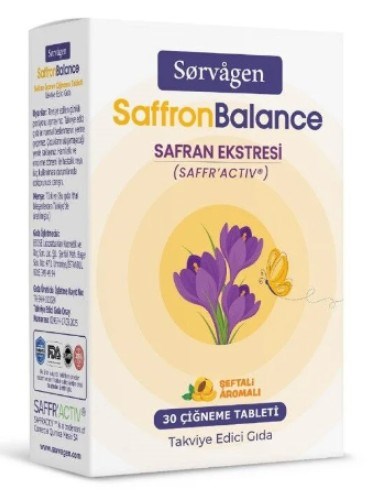 Sorvagen SaffronBalance Safran 30 Çiğneme Tableti