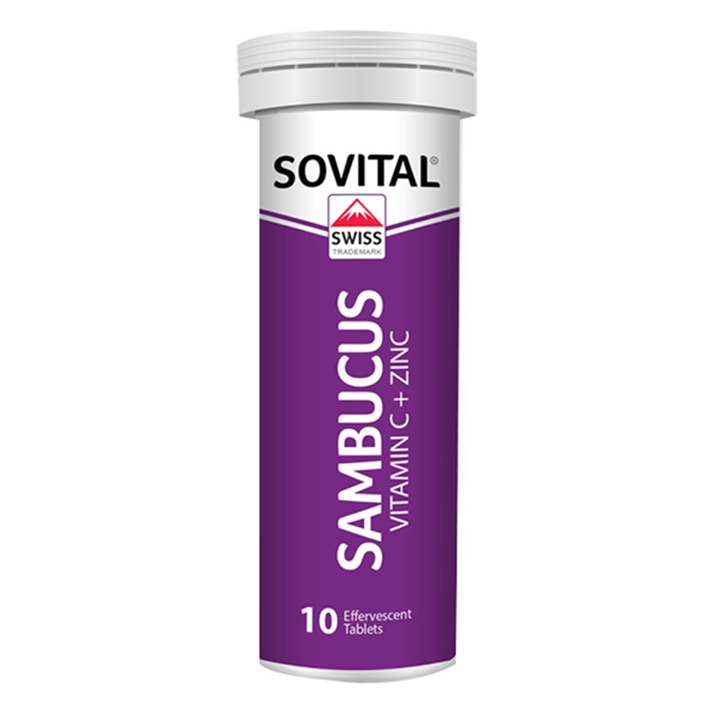Sovital Effervescent Sambucus Vitamin C + Zinc 160 mg 10 Tablet