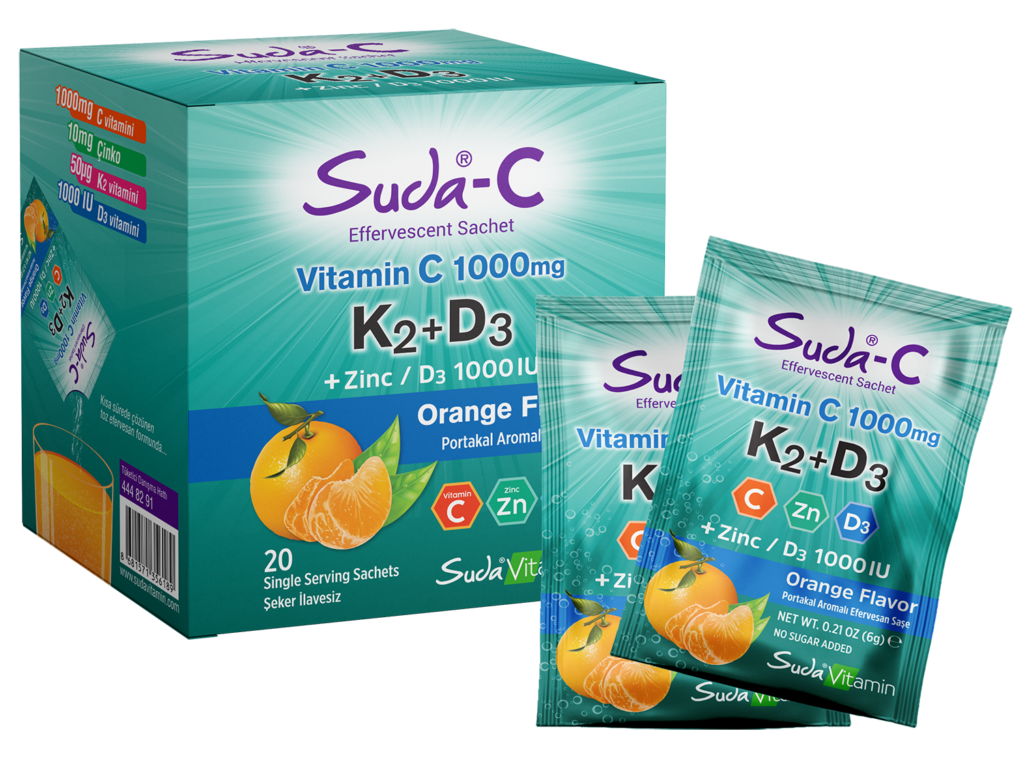 Suda Vitamin Suda-C Vitamin C K2+D3 20 Saşe
