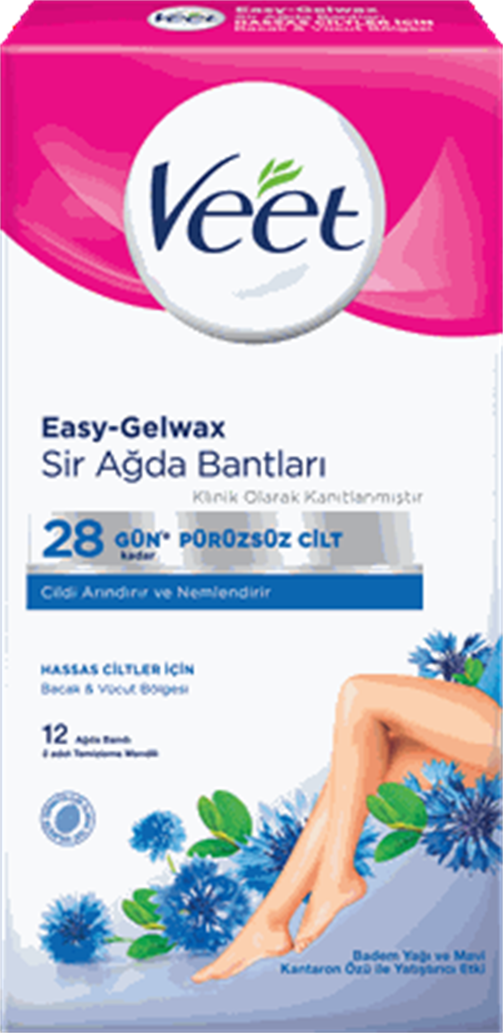 Veet EasyStrip Kullanıma Hazır Sir Ağda Bantları 12 adet