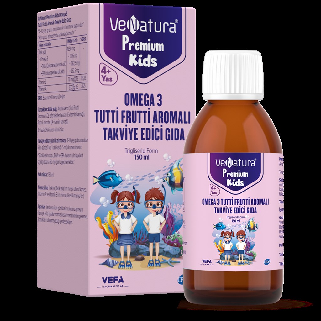 VeNatura Premium Kids Omega 3 Tutti Frutti Şurup 150 ml