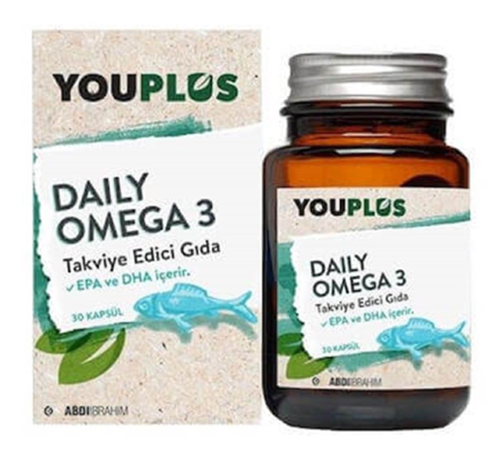 Youplus Daily Omega 3 30 Kapsül Cam Şişe