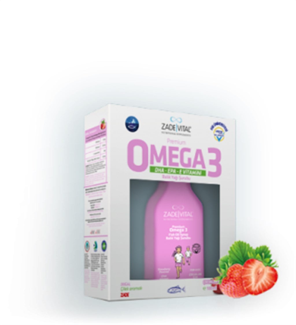 Zade Vital Omega 3 Balık Yağı Şurubu Çocuklar İçin Çilek Aromalı 100 ml