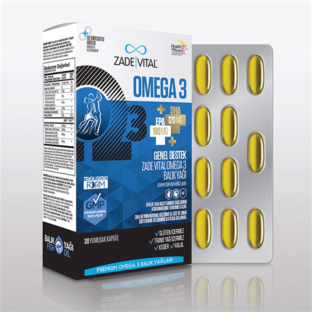 Zade Vital Omega 3 Genel Destek 30 Yumuşak Kapsül